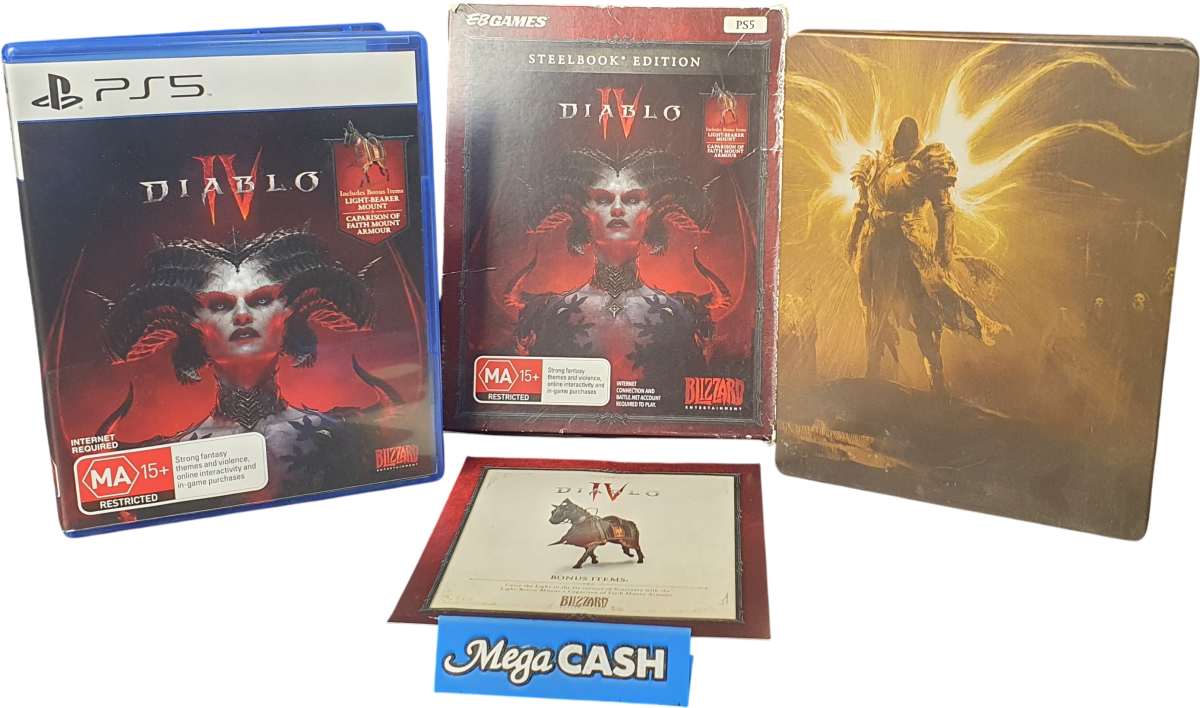 DIABLO IV (4) - Playstation 5 Game - Steelbook Edition - Mega Cash Sydney
