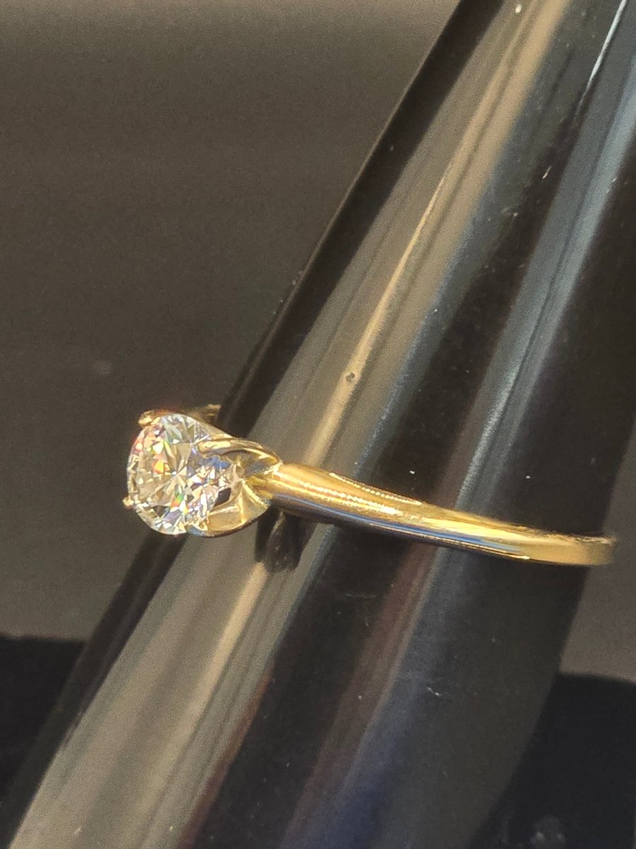 Diamond Solitare Dress Ring 14ct Gold with Valuation Certificate - Size R - Mega Cash Sydney