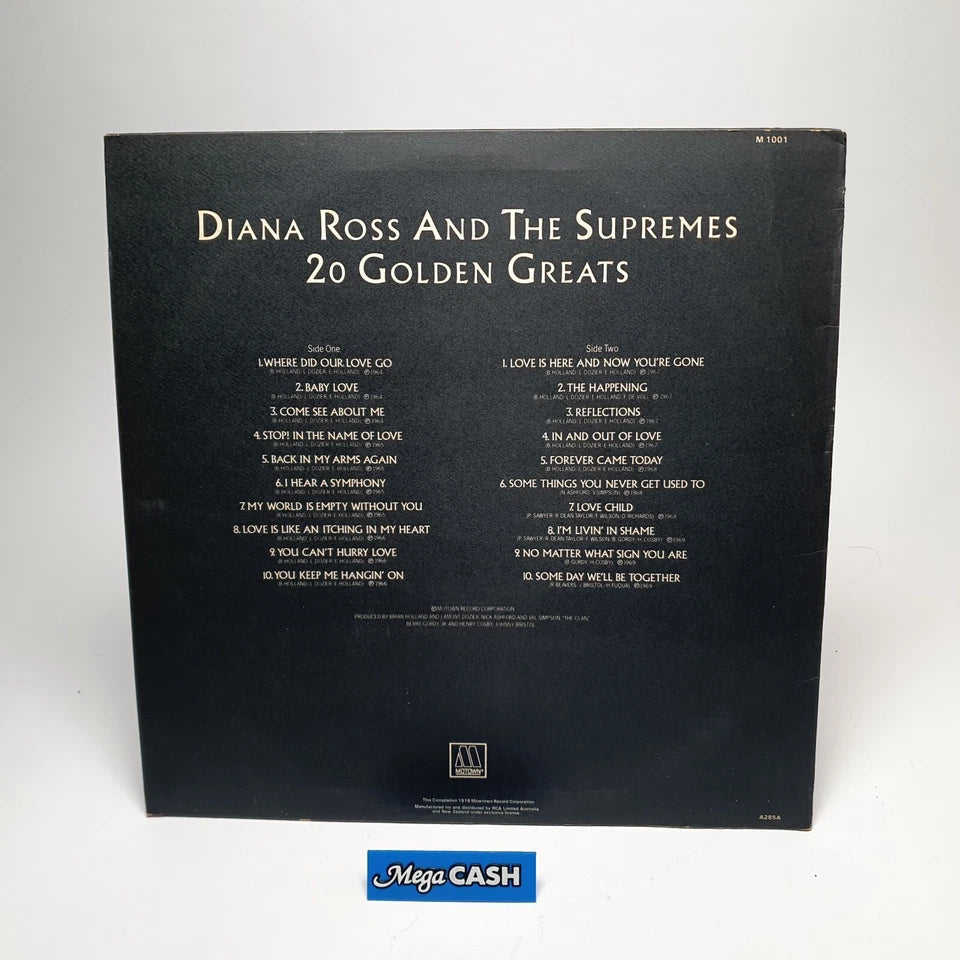 Diana Ross & The Supremes - "20 Golden Greats" - LP RECORD - M 1001 - Mega Cash Sydney