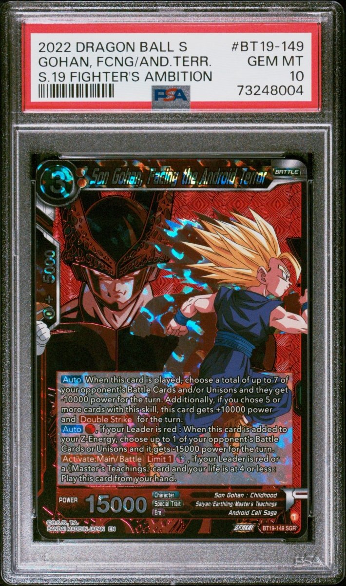 Dragon Ball Super - Son Gohan, Facing the Android Terror BT19 - 159 SGR PSA 10 - Mega Cash Sydney