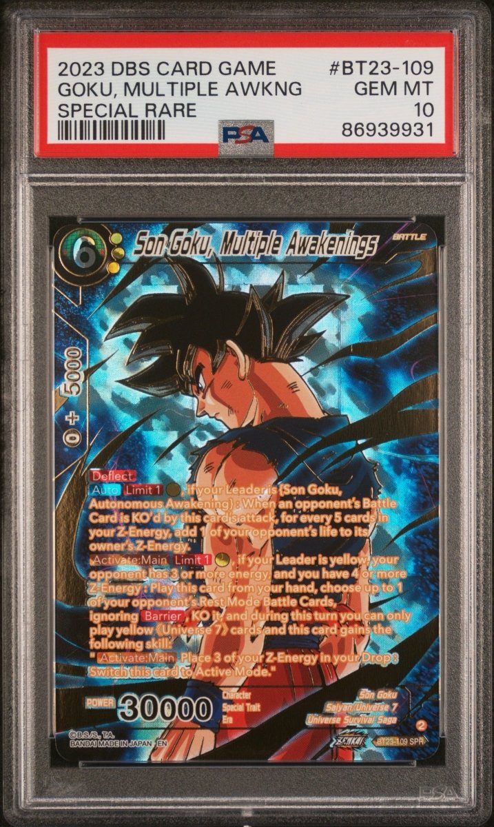 Dragon Ball Super - Son Goku, Multiple Awakenings BT23 - 109 SPR PSA 10 - Mega Cash Sydney