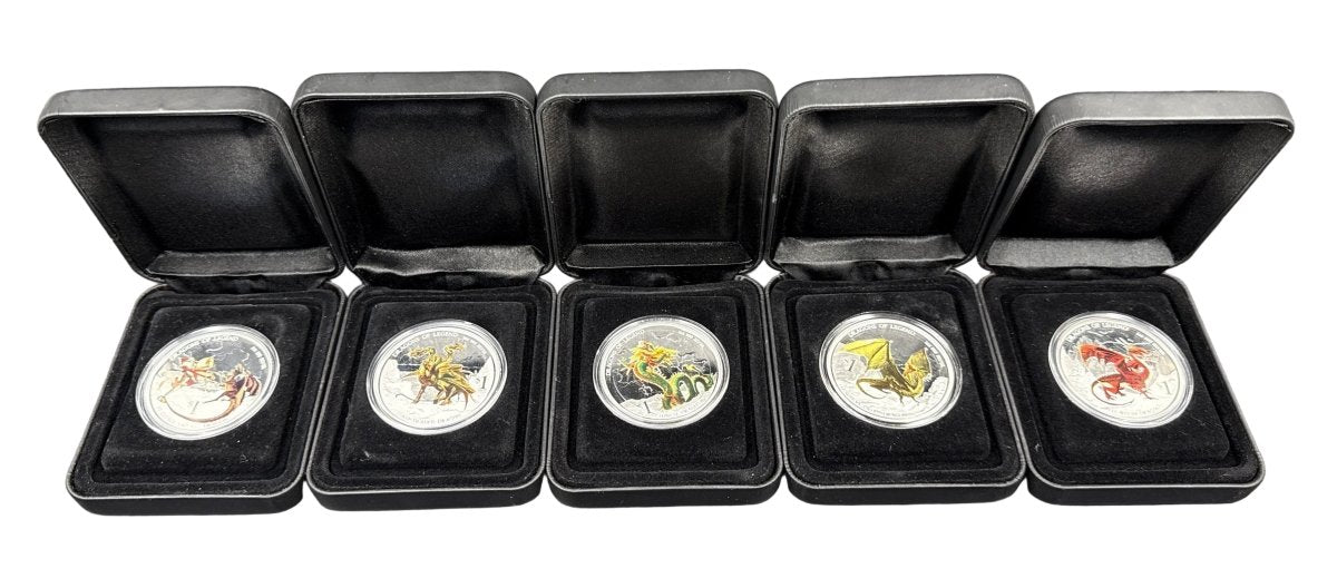 Dragons of Legend - Silver Proof - 5 Coin Set - 2012-2013 - Mega Cash Sydney