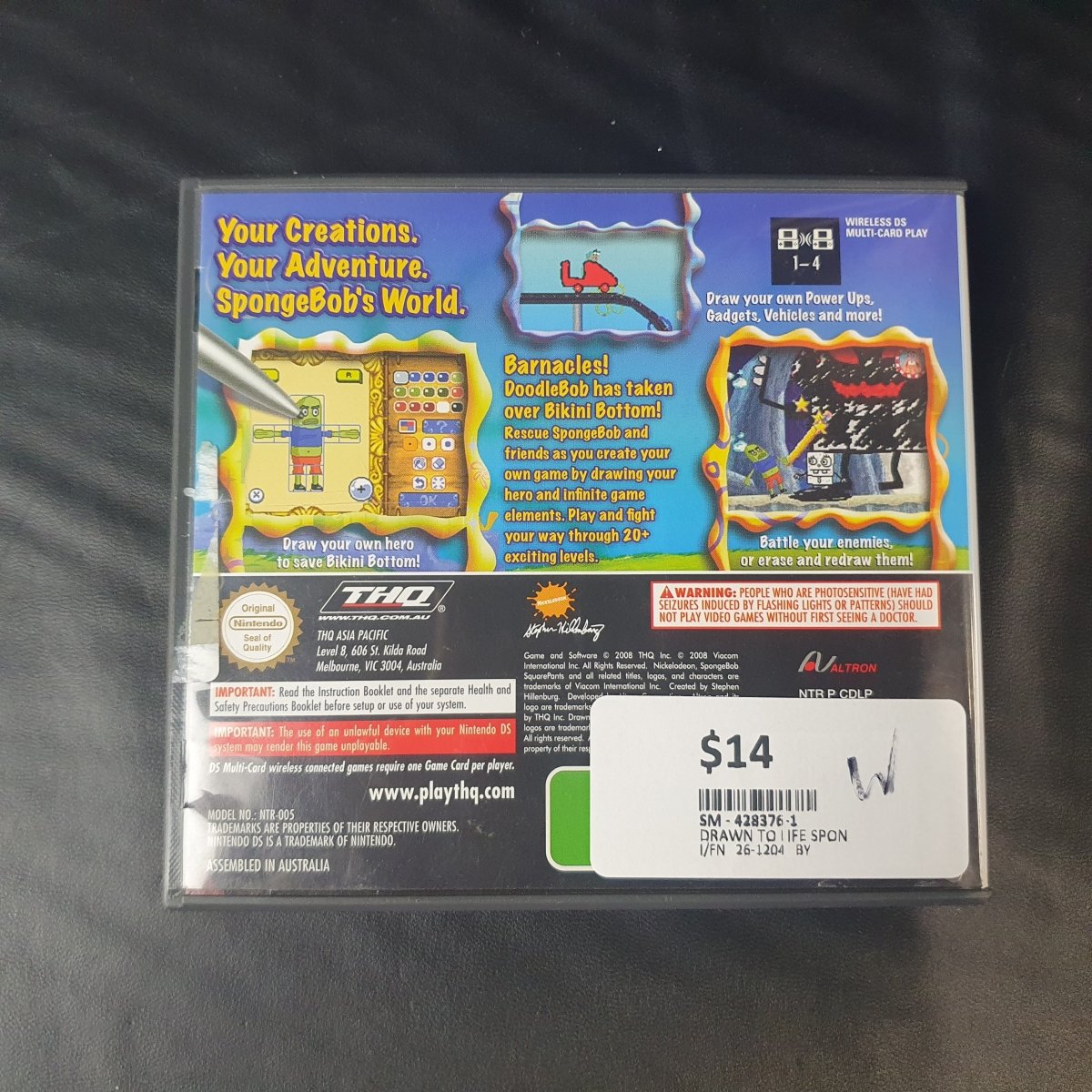 Drawn to Life - SpongeBob SquarePants Edition - Nintendo DS Game - Mega Cash Sydney
