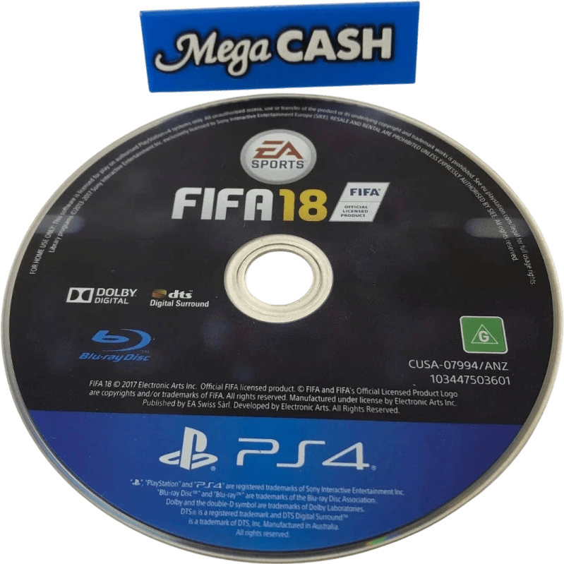 EA Sports FIFA18 - PlayStation 4 PS4 Game - Disc Only - Mega Cash Sydney