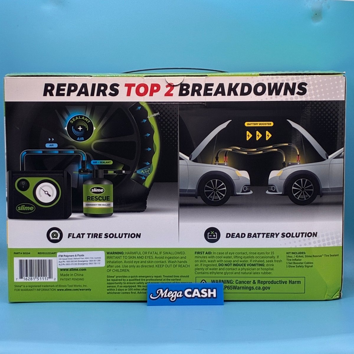 Emergency RoadSide Kit - 50154 - Slime Car Accessories - Brand New Sealed In Box - Mega Cash Sydney