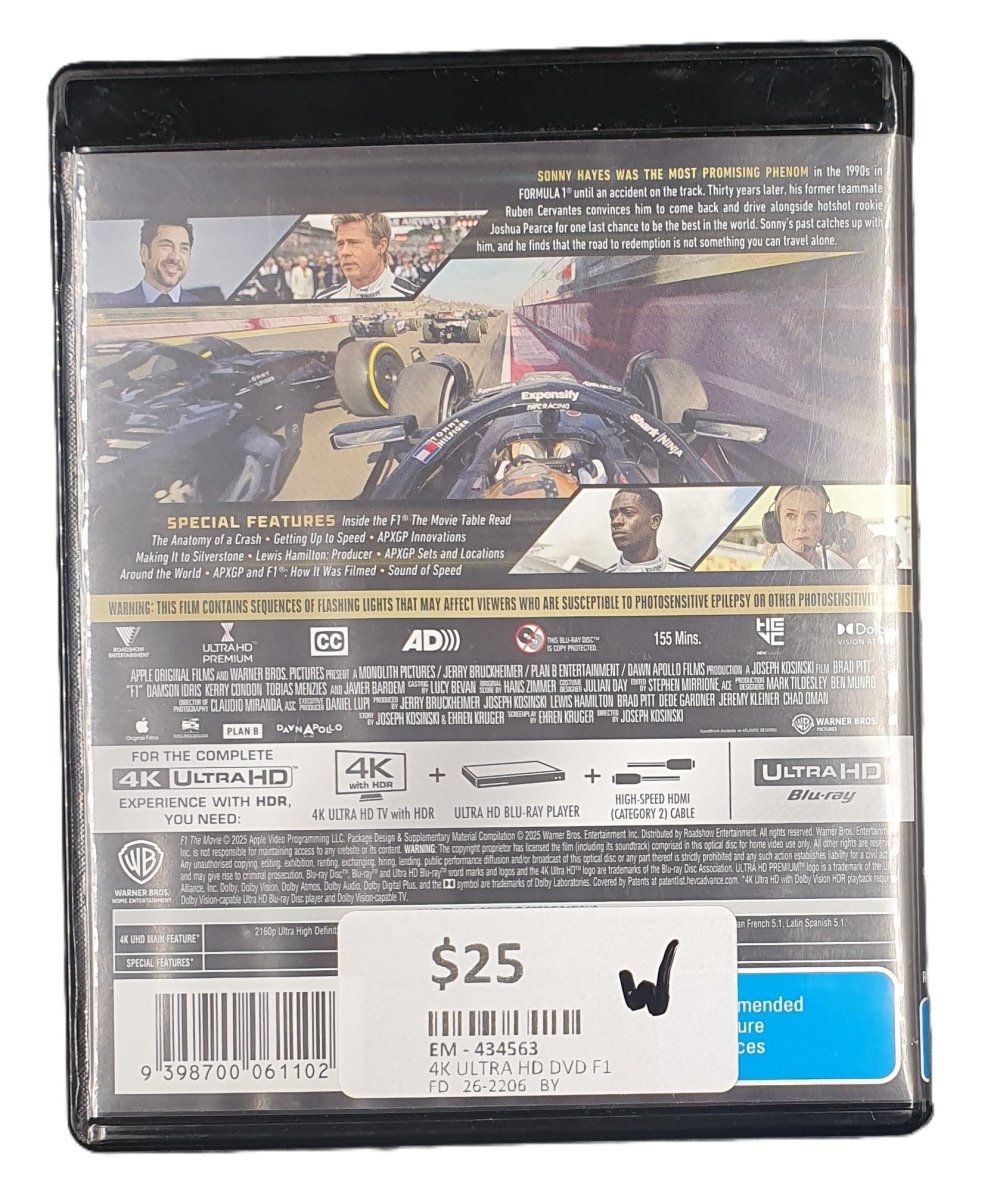 F1: The Movie - 4K Ultra HD - Blu-Ray - Mega Cash Sydney