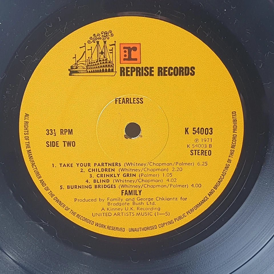 FAMILY - "Fearless" - LP RECORD - Reprise Records - K54003 - Mega Cash Sydney