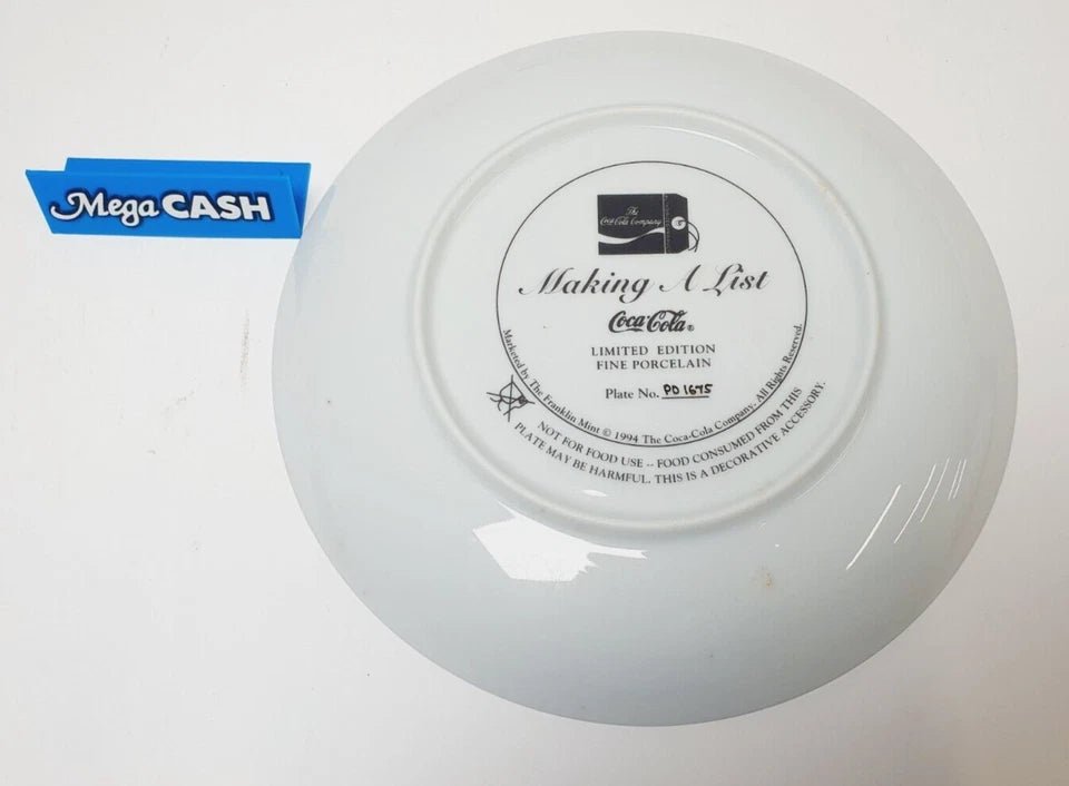 Fine Porcelain Collector - 6 x Franklin Mint Vintage Christmas plates Coca - Cola - Mega Cash Sydney