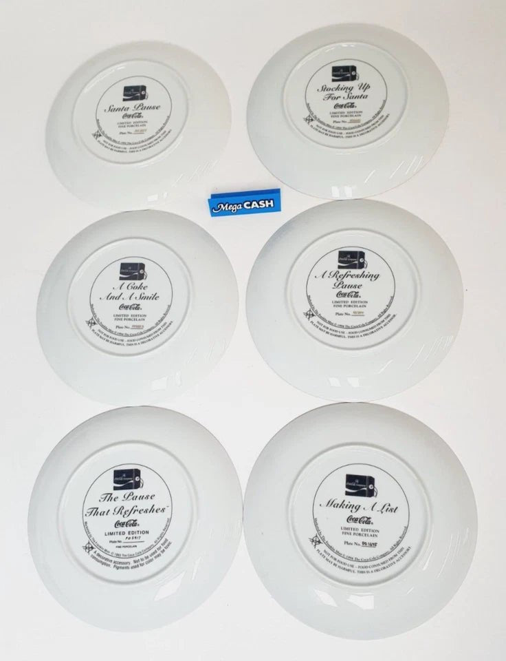 Fine Porcelain Collector - 6 x Franklin Mint Vintage Christmas plates Coca - Cola - Mega Cash Sydney