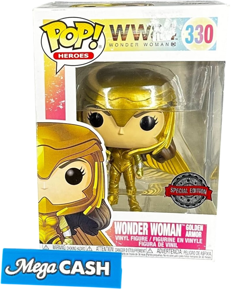 FUNKO POP WW84 WONDER WOMAN GOLDEN ARMOR 330 - Mega Cash Sydney