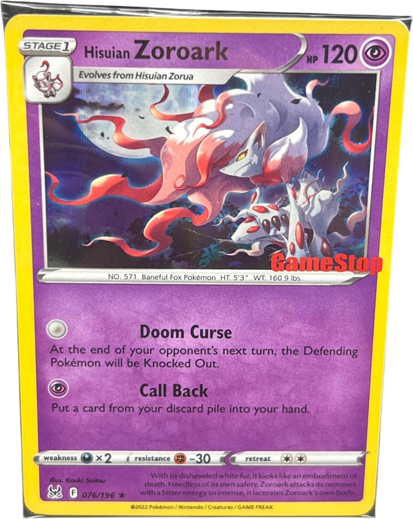 GameStop Hisuian Zoroark 076/196 Lost Origin - Mega Cash Sydney