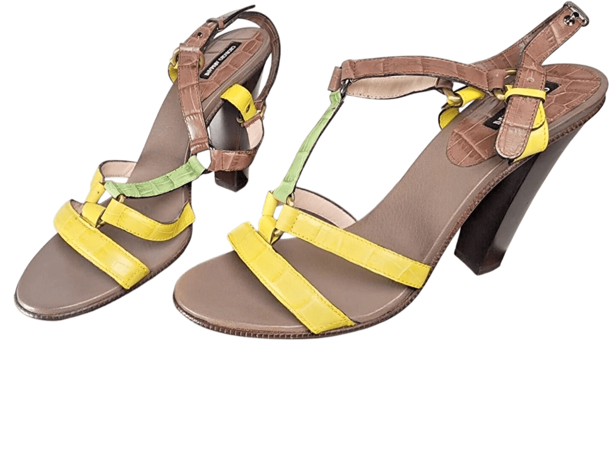 Giorgio Armani - Yellow and Green Heels / Shoes - XGDM43 - S: 9 Aus - Mega Cash Sydney