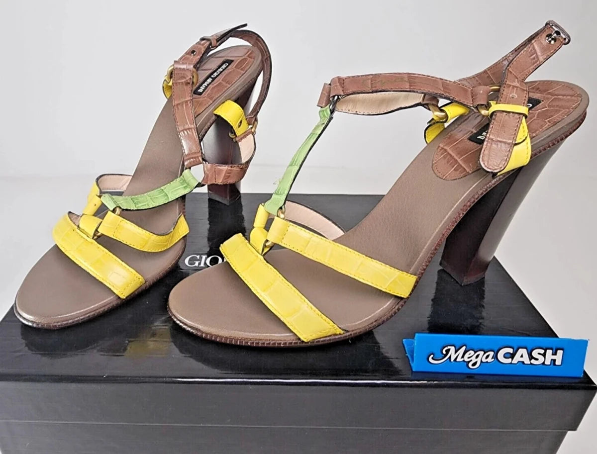 Giorgio Armani - Yellow and Green Heels / Shoes - XGDM43 - S: 9 Aus - Mega Cash Sydney