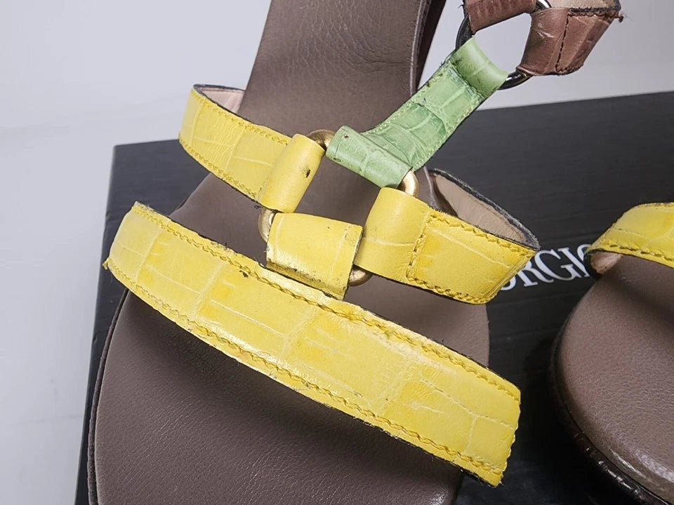 Giorgio Armani - Yellow and Green Heels / Shoes - XGDM43 - S: 9 Aus - Mega Cash Sydney