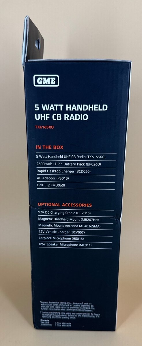 GME - TX6165XO 5/1 Watt IP67 UHF CB Handheld Radio - Blaze Orange - Mega Cash Sydney