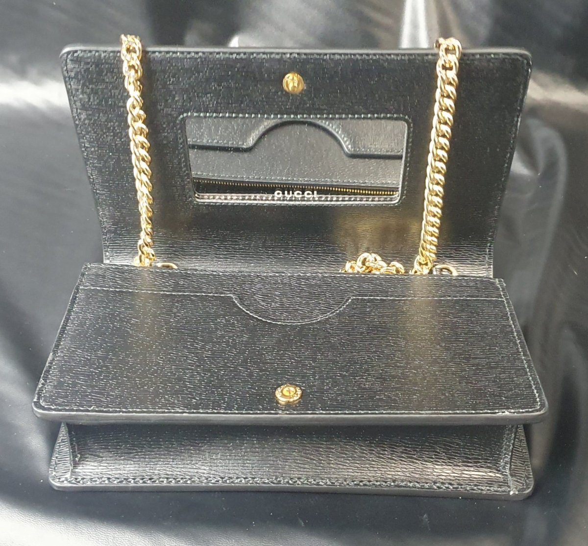 Gucci - GG Script Black Wallet & Chain (661S) - Mega Cash Sydney