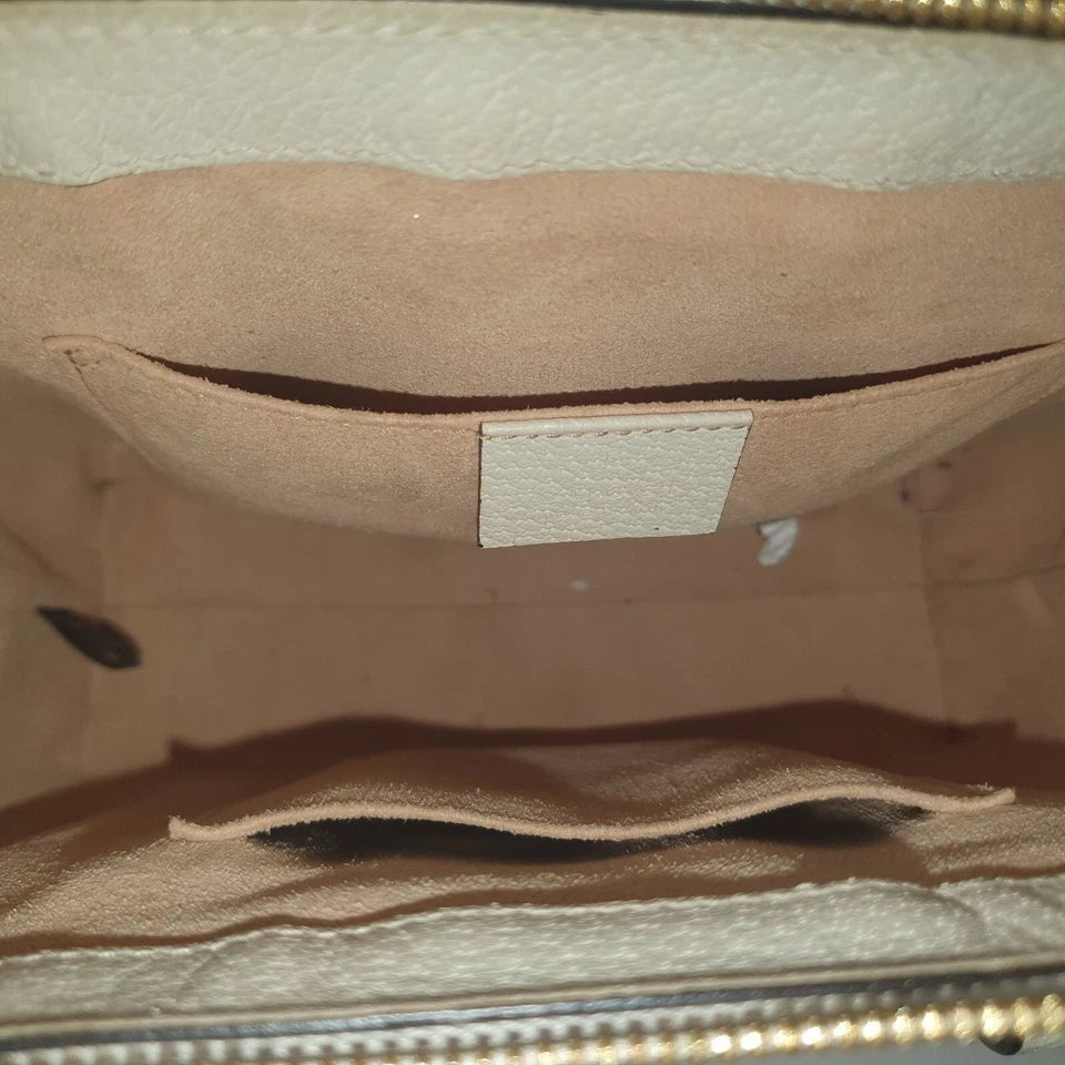 Gucci White Leather Small Ophidia Web Top Handle Tote - Mega Cash Sydney