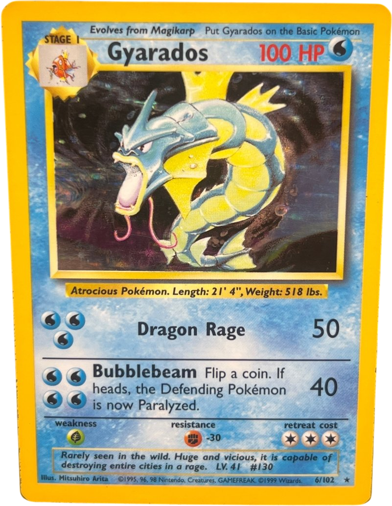 Gyarados Holo 6/102 Base set Unlimited - Mega Cash Sydney