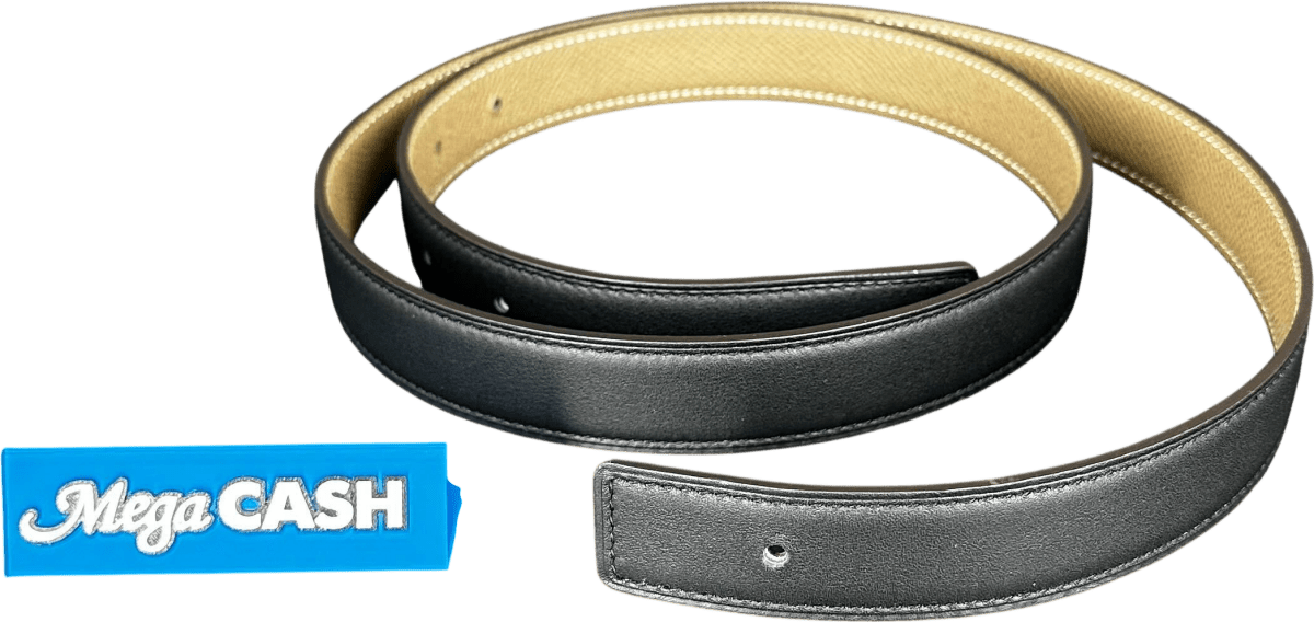 Hermes Mini 5382 Belt Buckle Reversible Double - sided Leather Strap 24mm - Mega Cash Sydney