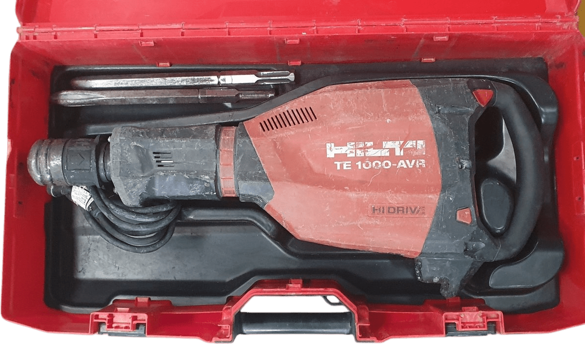 HILTI - DEMOLITION HAMMER TE 1000 - AVR IN CASE with CORD AND DEMOLITION BITS - Mega Cash Sydney