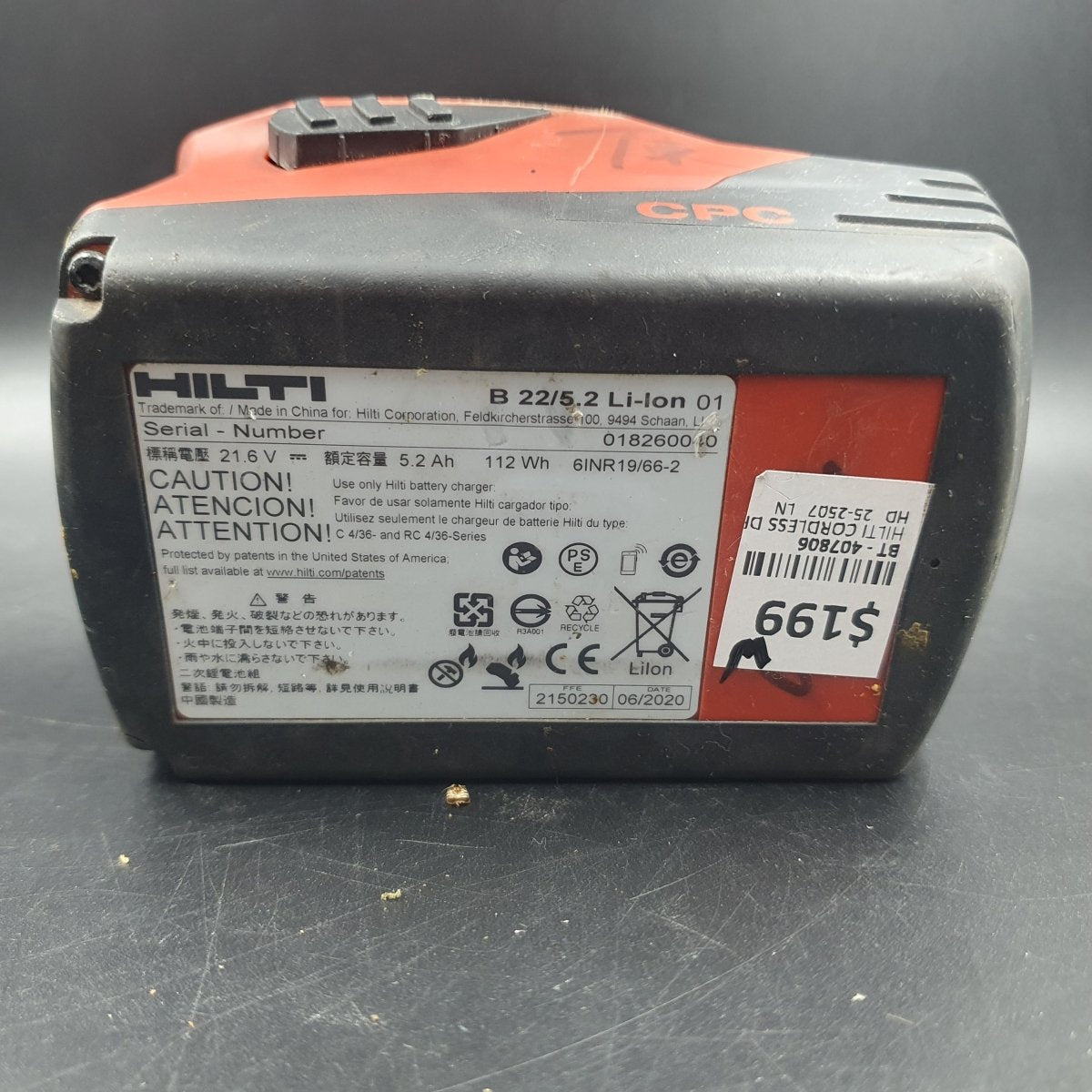 HILTI - SFH - 22A Cordless Hammer Drill Driver + 21.6V 5.2Ah Battery - Mega Cash Sydney