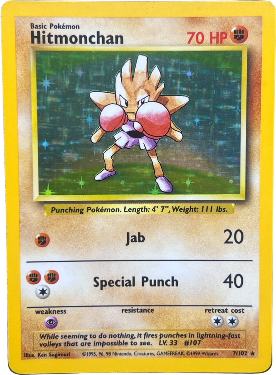 Hitmonchan 7/102 Base Set Unlimited - Mega Cash Sydney