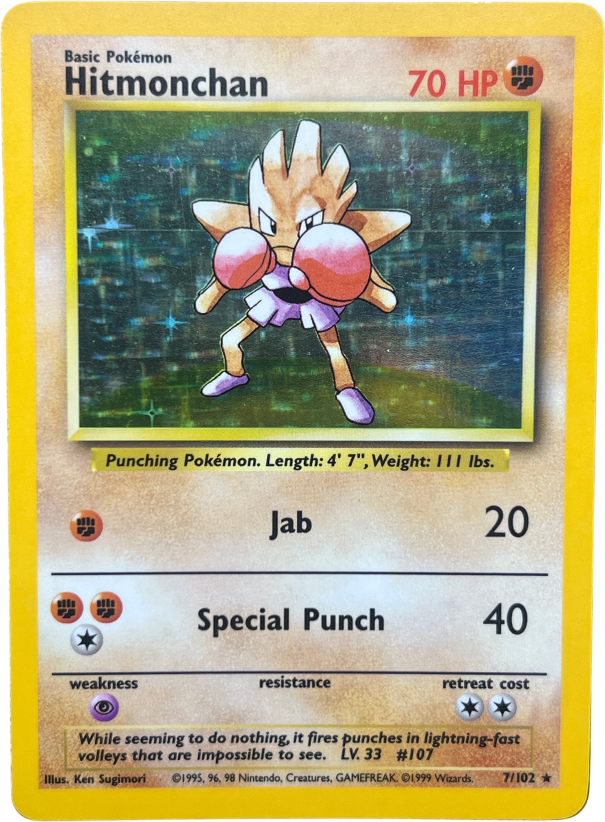 Hitmonchan 7/102 Base Set Unlimited - Mega Cash Sydney