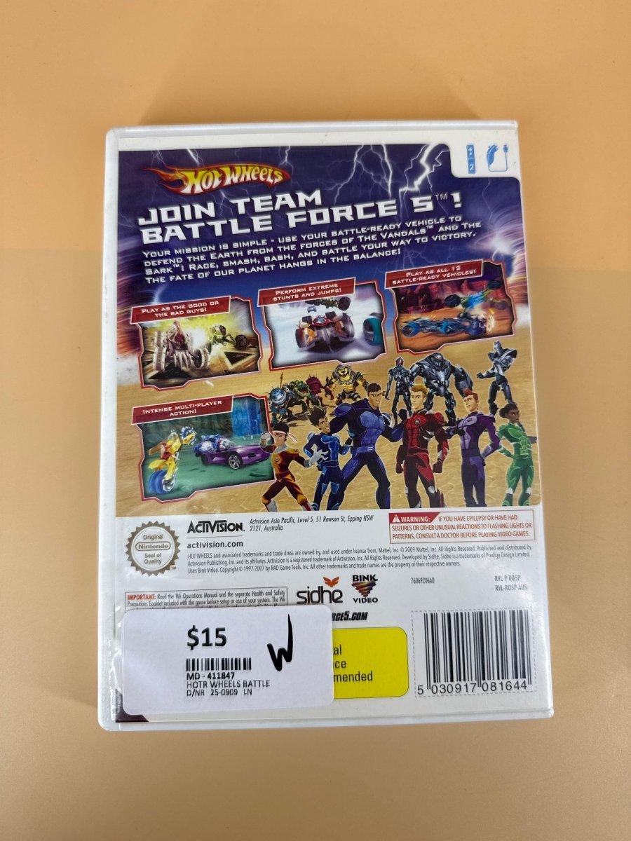 Hot Wheels - Battle Force 5 - Wii Game - Mega Cash Sydney