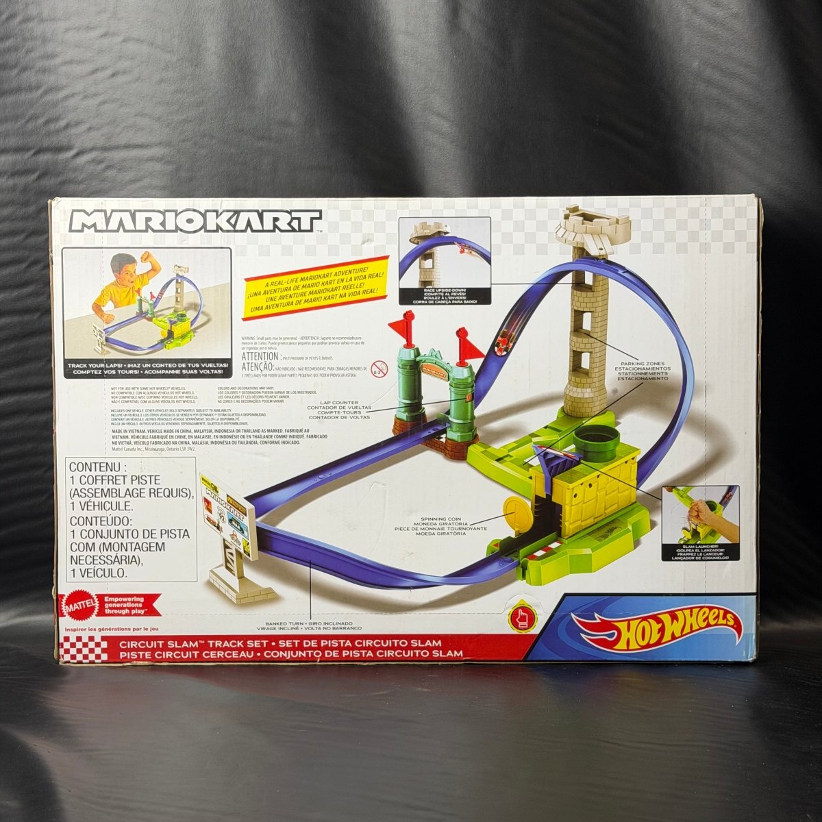 Hot Wheels Mario Kart Circuit Slam Track Set with Mario Kart Vehicle HGK59 - Mega Cash Sydney