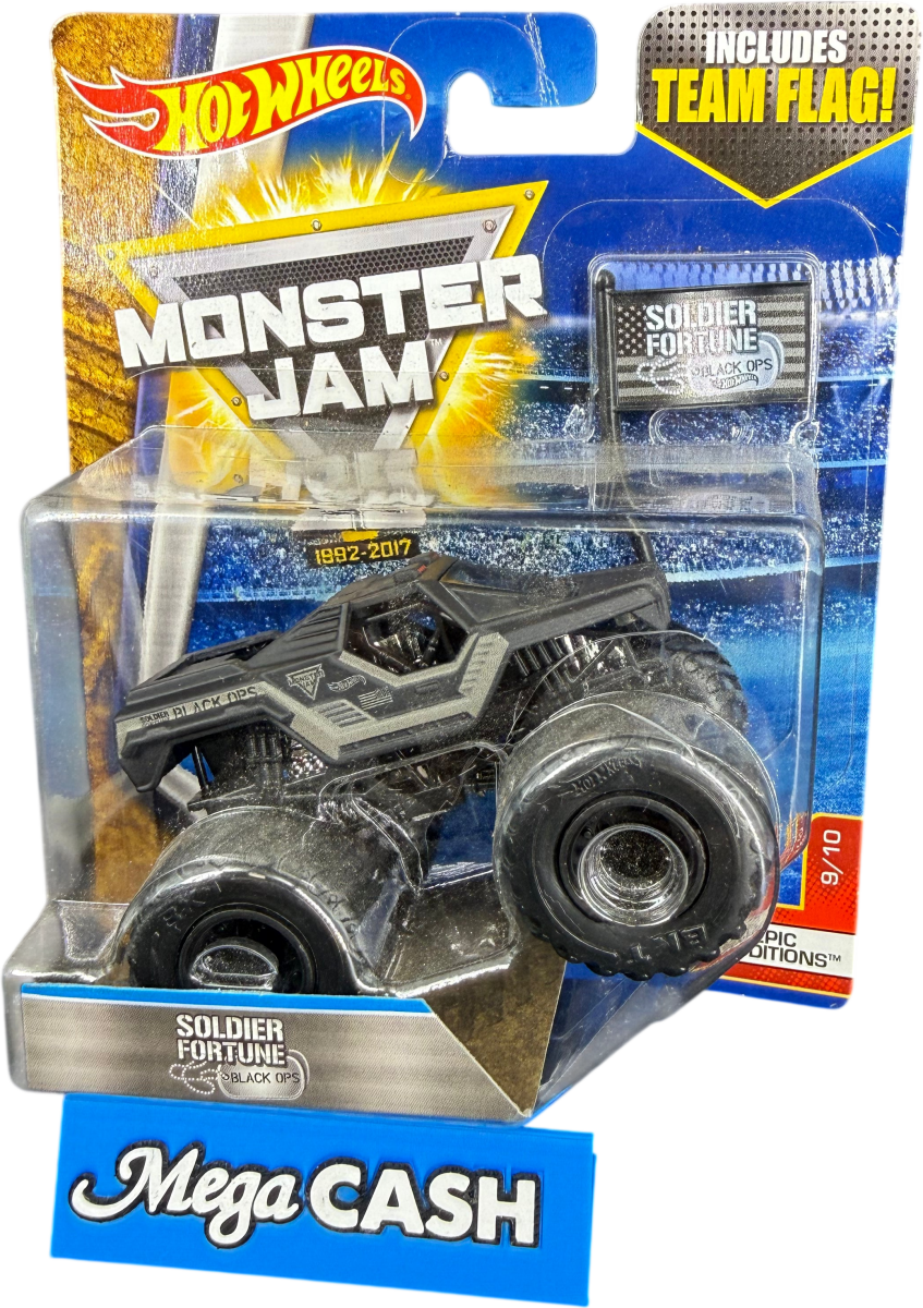 Hot Wheels Monster Jam - Soldier Fortune Black Ops - Epic Additions 9/10 - 25th Anniversary - Mega Cash Sydney