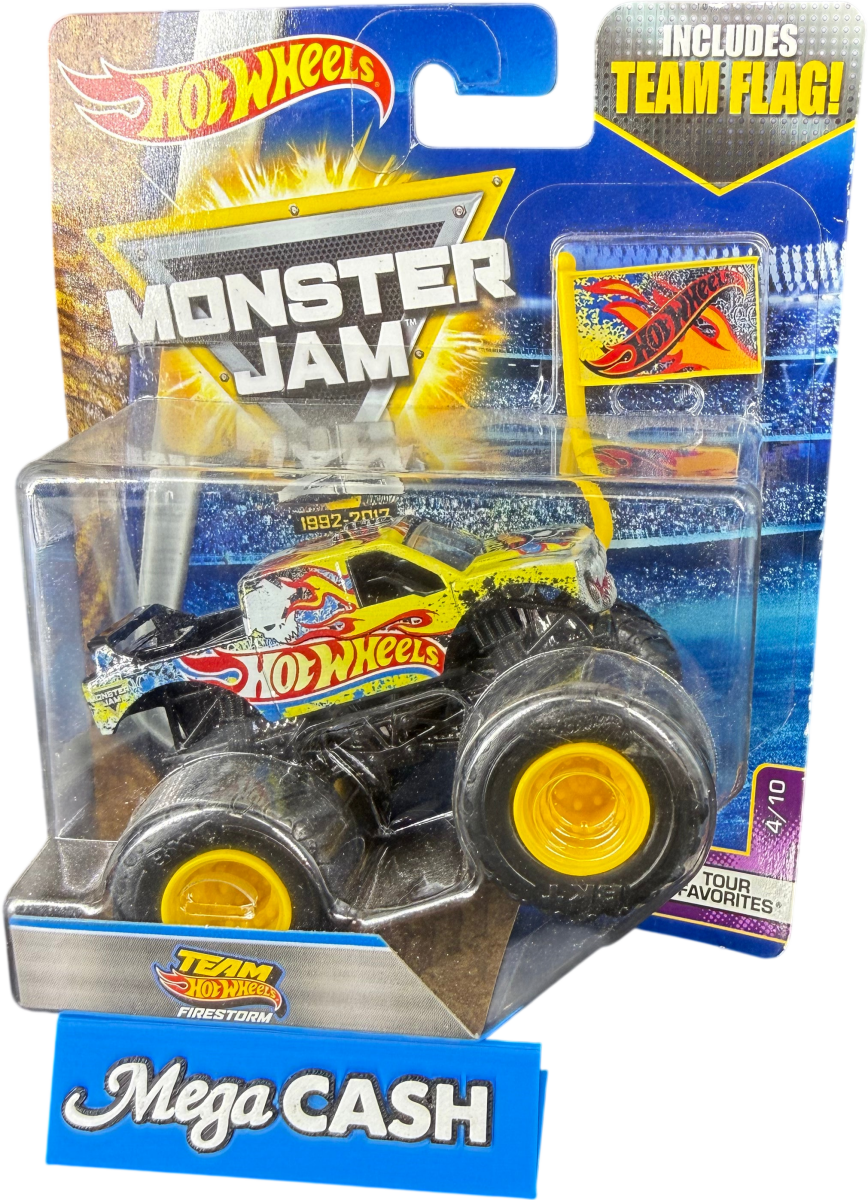 Hot Wheels Monster Jam - Team Hot Wheels Firestorm - Tour Favourites 4/10 - 25th Anniversary - Mega Cash Sydney