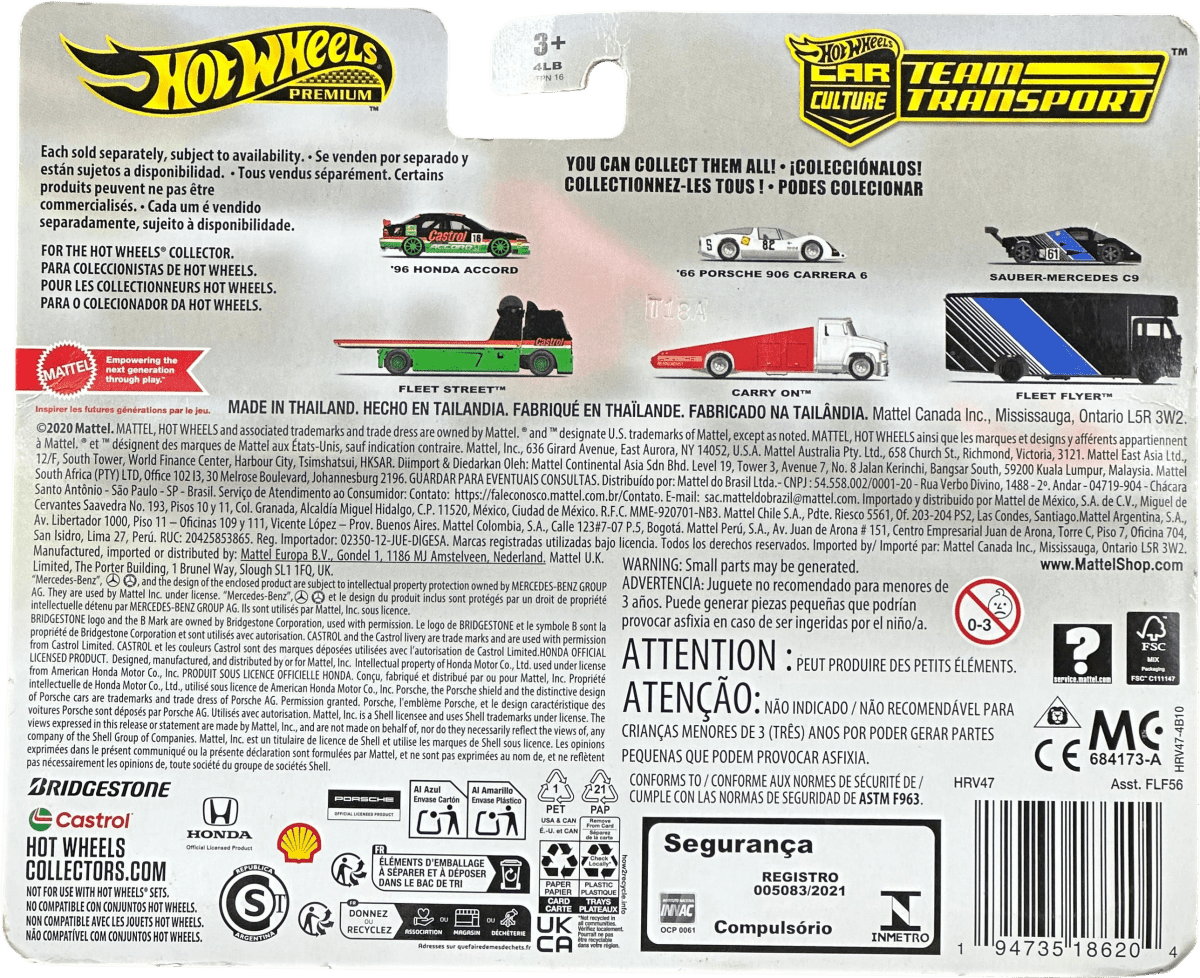 Hot Wheels Premium - 1:64 Car Culture Team Transport - ‘66 Porsche 906 Carrera 6 - Carry On - Mega Cash Sydney