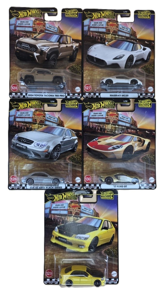 Hot Wheels Premium Boulevard 2025 Set of 5 126 - 130 1:64 - In excellent Condition - Mega Cash Sydney