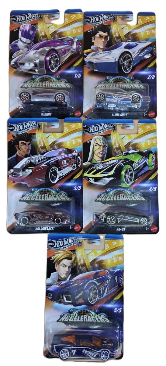 Hot Wheels Silver Series AcceleRacers Set of 5 1:64 - Excellent Condition - Mega Cash Sydney