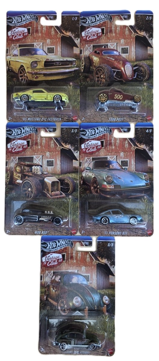 Hot Wheels Silver Series Vintage 1968 Set of 5 - in Excellent Condition - Mega Cash Sydney