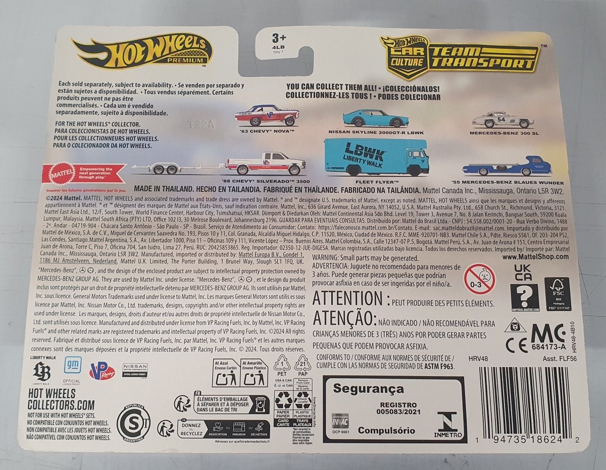 Hot Wheels Team Transport ­Culture Mercedes‑Benz 300 ­SL & “Blaue Wunder” ­Flatbed Truck, 1:64 ­Die‑Cast - Mega Cash Sydney