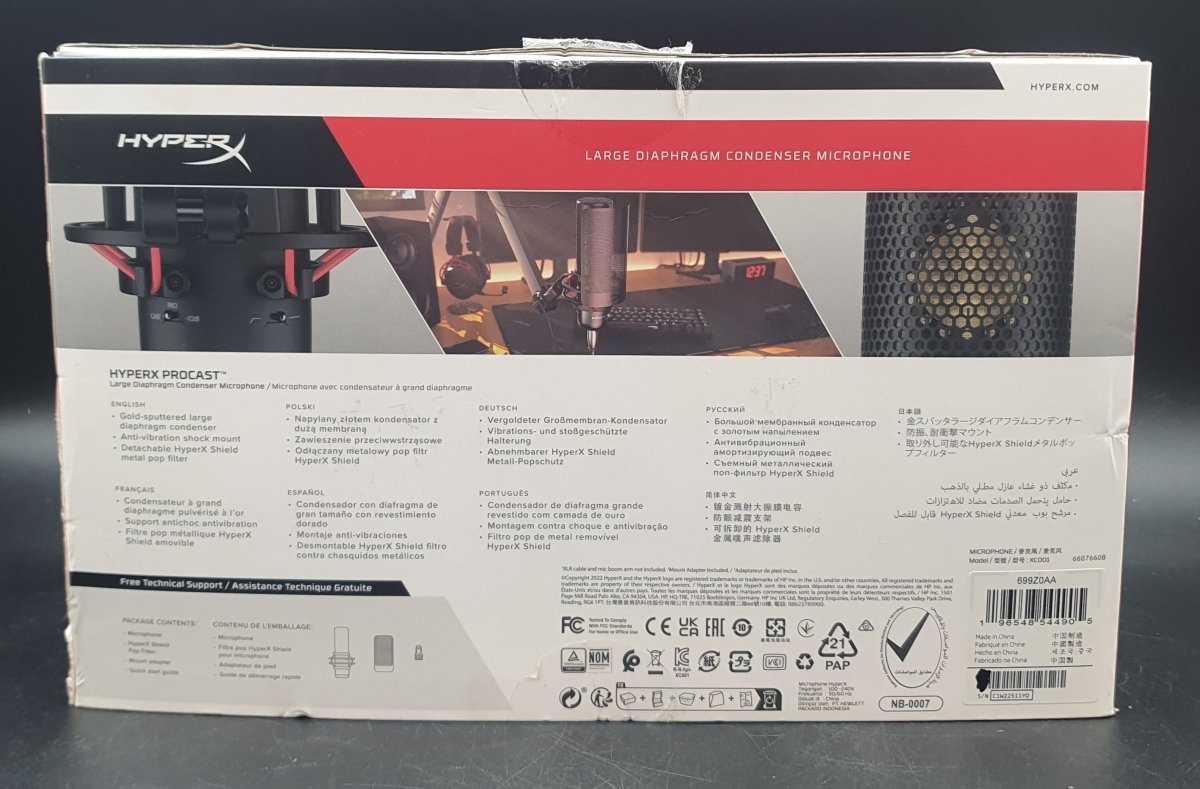 HYPERX - Procast - Large Diaphragm Condenser MICROPHONE - 699ZOAA - Mega Cash Sydney