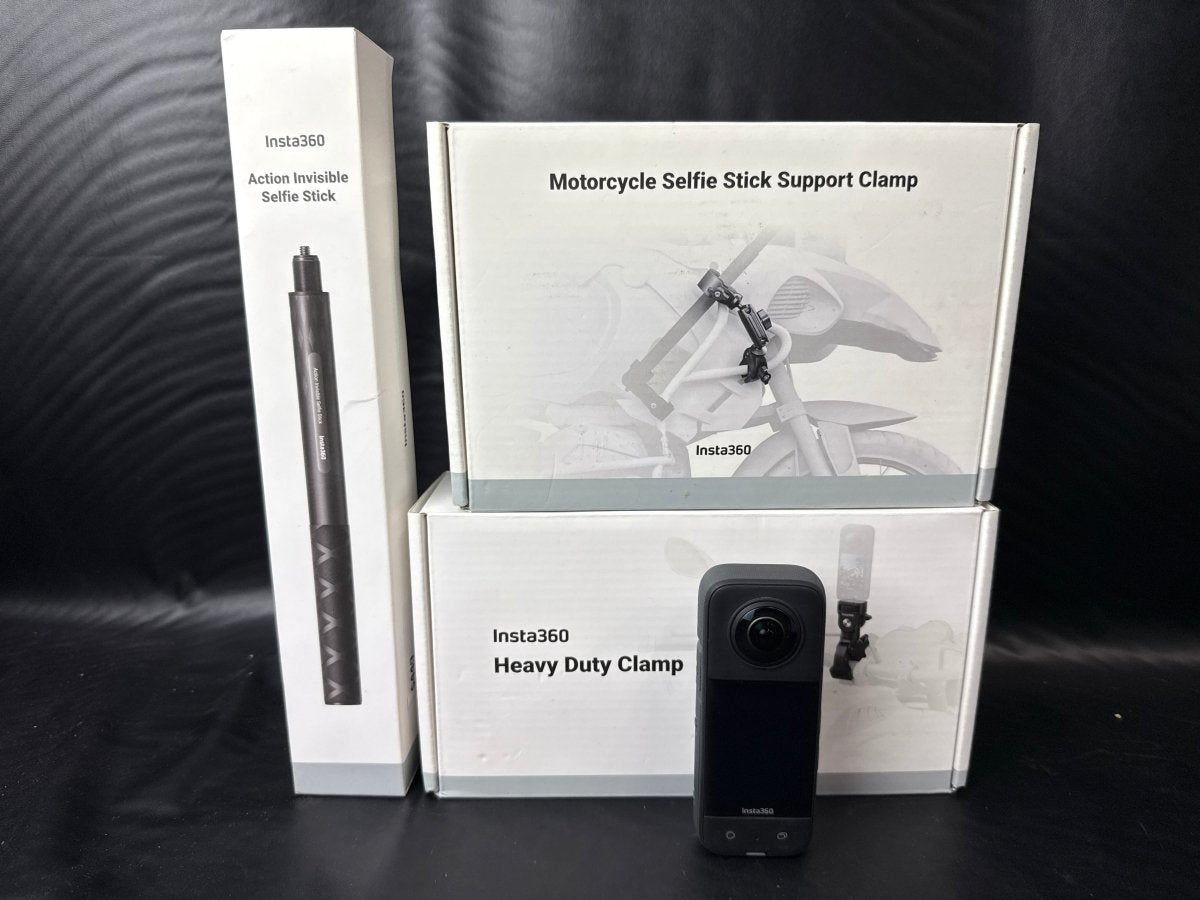 Insta360 X3 Camera - Including Heavy Duty Clamp & Selfie Stick and Support Clamp - Mega Cash Sydney
