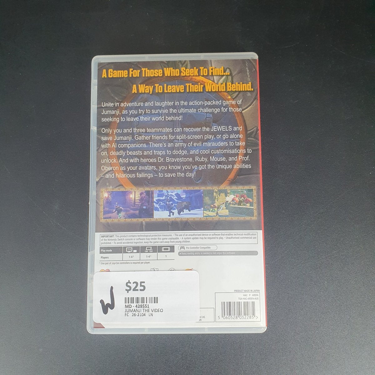 JUMANJI THE VIDEO GAME - Nintendo Switch Game - Mega Cash Sydney