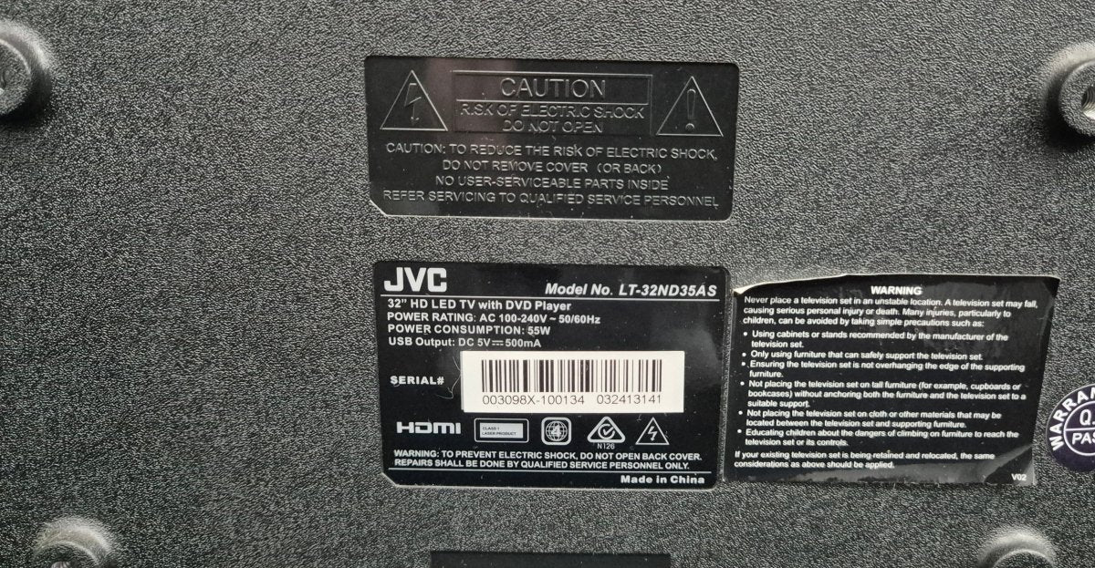 JVC TELEVISION LT-32ND35AS-REMOTE MISSING BACK COVER - Mega Cash Sydney