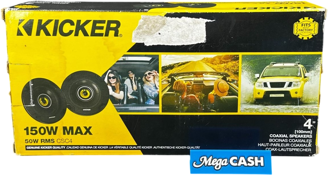Kicker CS Series 4" 2 Way Coaxial Car Speaker 150W 50W RMS CSC4 - Mega Cash Sydney