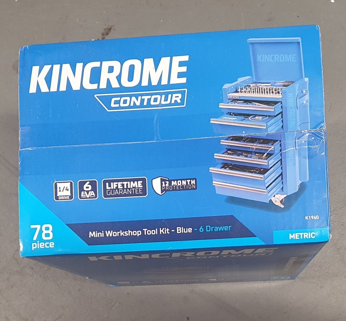 KINCROME - 10" 6 Drawer Contour Mini Workshop Tool Kit Blue - 78 Piece - K1940 - Mega Cash Sydney