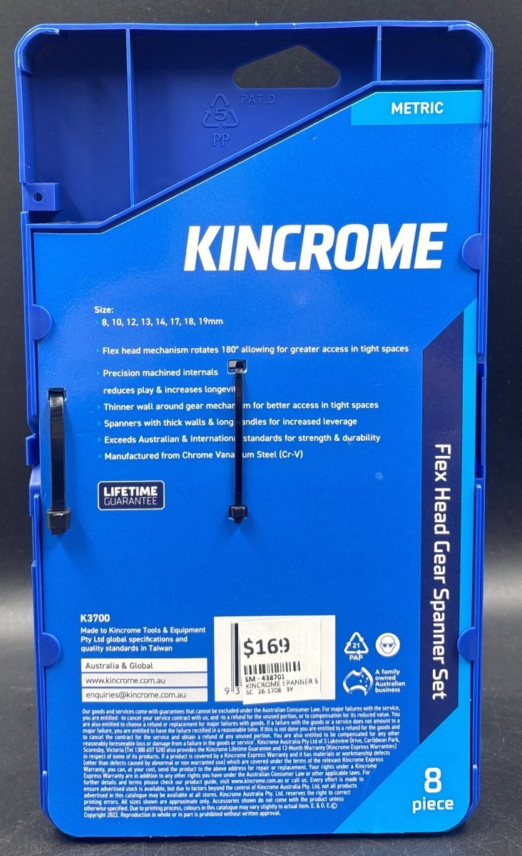 Kingcrome - Gear Spanner Set - 8 Piece Set - Mega Cash Sydney