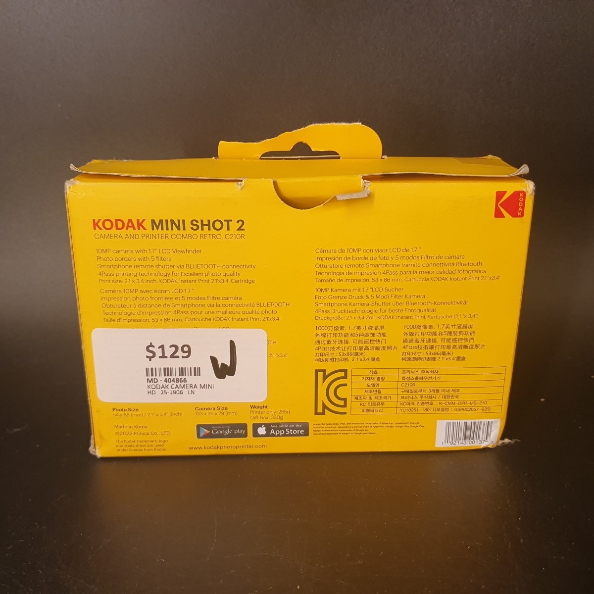 Kodak Instant Camera Mini Shot 2 Retro - White - Mega Cash Sydney