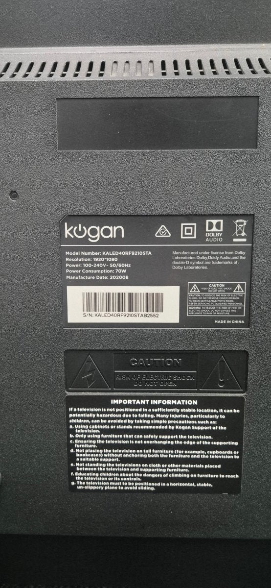 KOGAN 40" LED SMART TV KALED40RF9210STA - Mega Cash Sydney