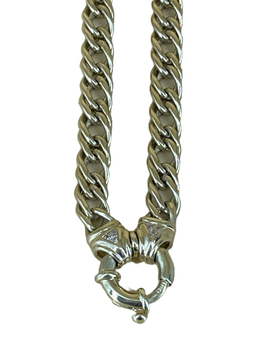 Ladies 9ct Diamond Double Curbed Necklace - Mega Cash Sydney