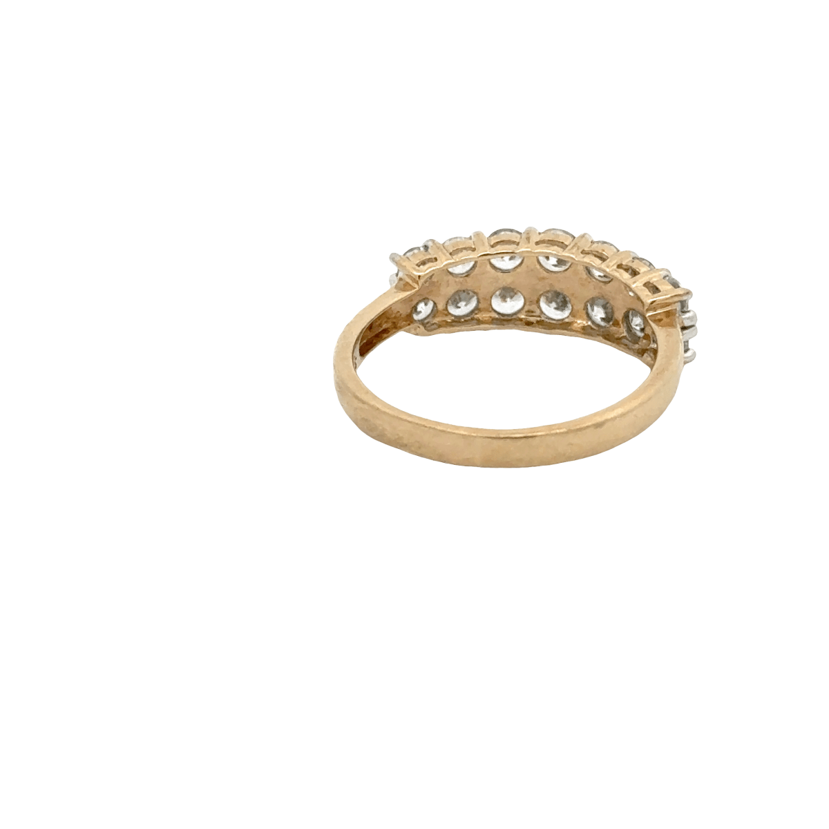 Ladies 9k Double - Row CZ Ring in Yellow Gold - Mega Cash Sydney