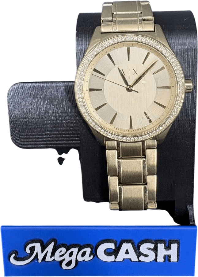 LADIES ARMANI EXCHANGE QUATRZ WATCH WITH CLEAR STONED BEZEL - AX5441 - Mega Cash Sydney