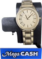 LADIES ARMANI EXCHANGE QUATRZ WATCH WITH CLEAR STONED BEZEL - AX5441 - Mega Cash Sydney