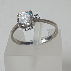 Ladies CZ Silver Ring 1.8GMS - Size Q / 8.5 US - Mega Cash Sydney